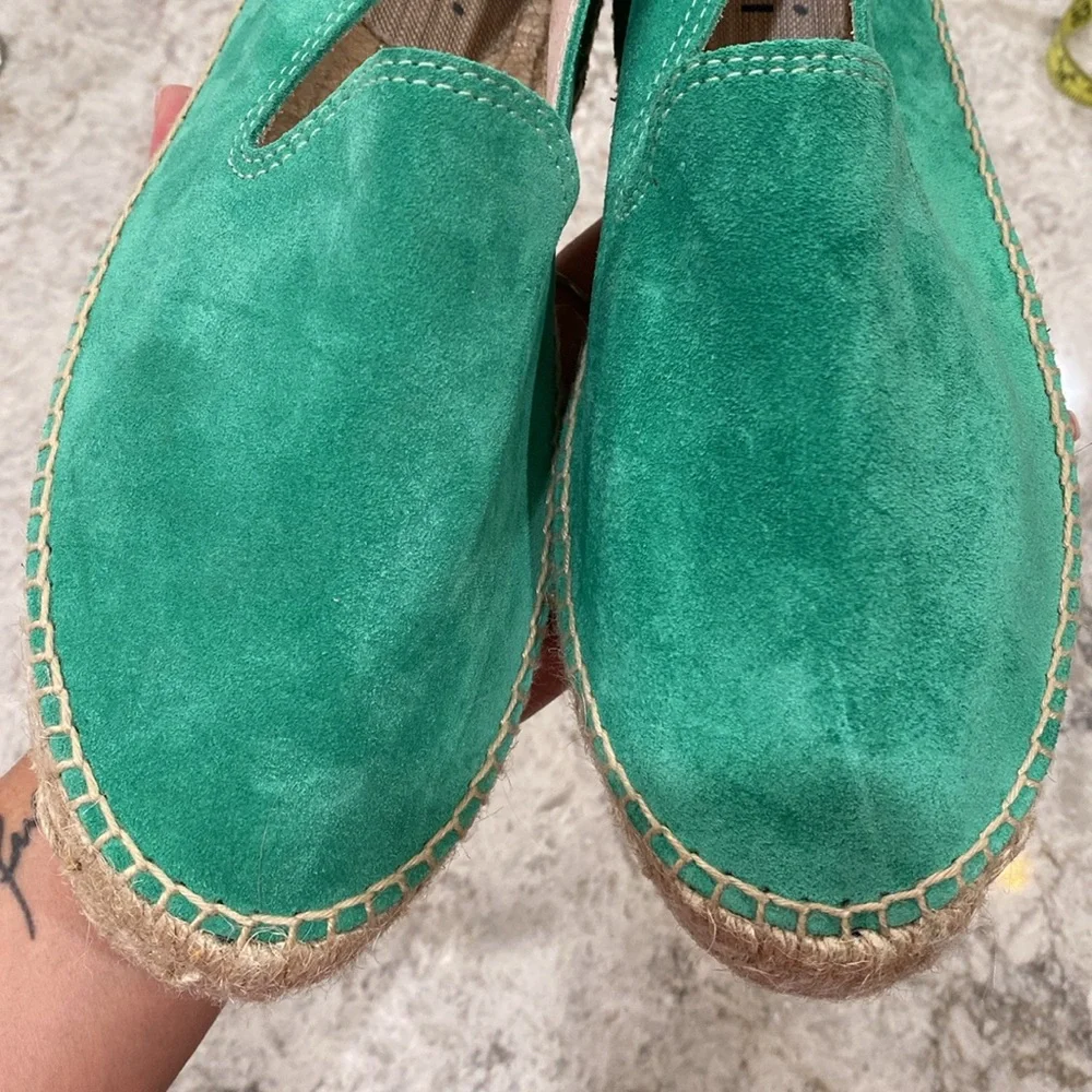 Manebi Hamptons Espadrilles in Apple Green